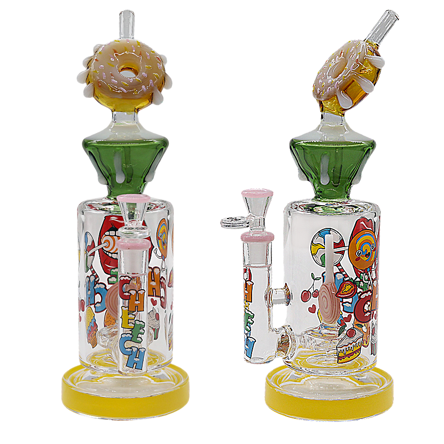 Cheech Donuts And Pasteries Themed Candy Perc Staright Waterpipe (CHE-412) | 13 inches | Assorted Colors product image